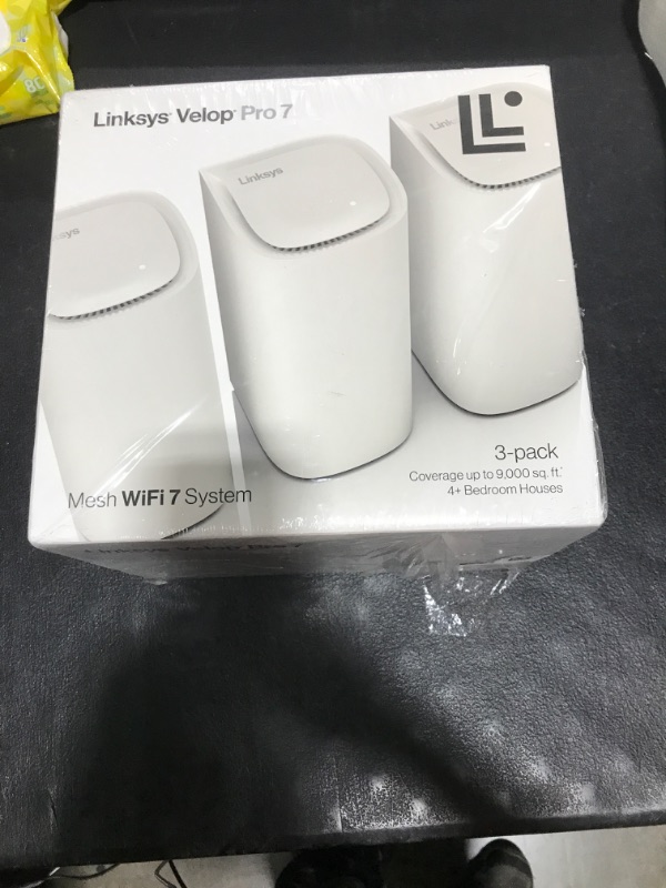 Photo 2 of Linksys Velop Pro 7 WiFi Mesh System | Three Cognitive Tri-Band routers | 10 Gbps Speeds | 9,000 sq. ft. Coverage| Connect 200+ Devices | 3 Pack MBE7003 | 2023 Release