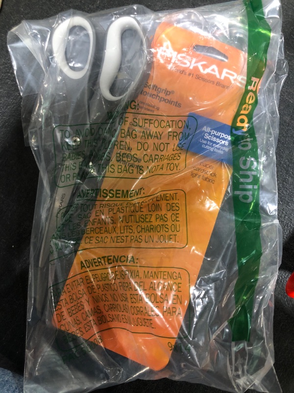 Photo 2 of FISKARS All Purpose Scissors - High Performance and Designed for Comfort and Cutting - Sharp to Cut but Soft to Hold. Perfect for Art, Crafts and the Office 8" All Purpose