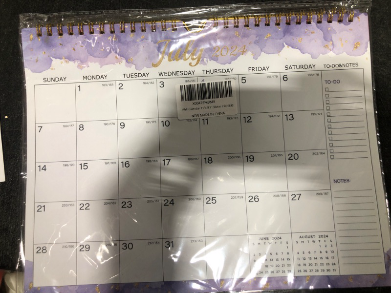 Photo 1 of XISIDO Calendar 2024-2025, 18 Months Wall Calendar July 2024 to Dec 2025 Calendar with Julian Dates, 11" X 8.5" (Water Ink)