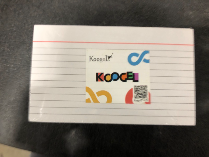 Photo 2 of Koogel Index Cards 3x5,Ruled note Cards Lined Flash Cards 150gsm Study Cards for School Office Learning,400 Count,White