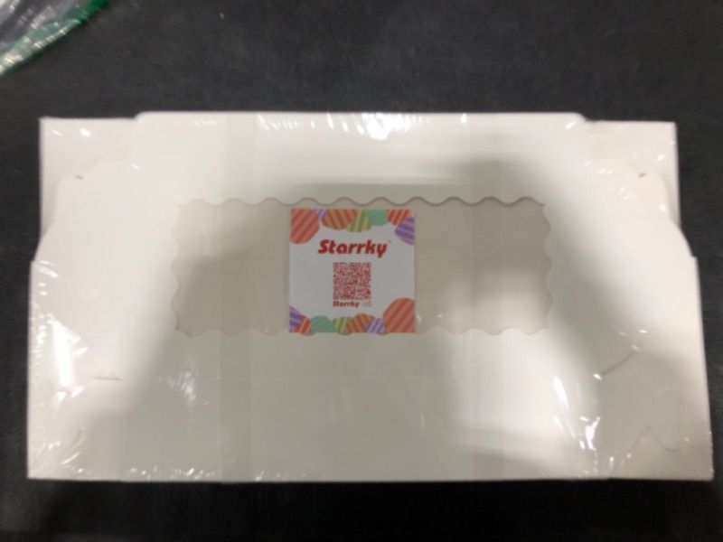 Photo 2 of STARRKY 30PCS White Cookie Boxes, 12"x5.5"x2.5" Bakery Boxes Treat Boxes with Window for Pastries, Chocolates, Desserts, Cookies, Muffins, Donuts