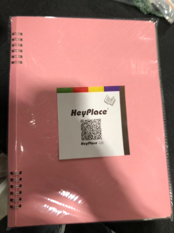 Photo 2 of HEYPLACE A4 Spiral Notebook Pink, Flexible Cover A4 Spiral Notepad College Ruled Pages 80 Sheet/160 Pages for Home School Office