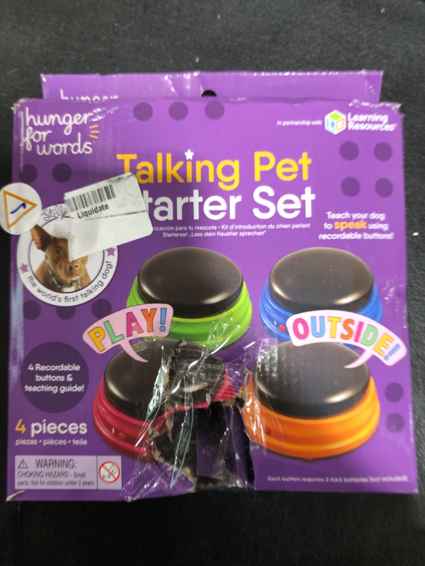 Photo 2 of Hunger for Words Talking Buttons Starter Set - Recordable Buttons to Teach Your Dog to Communicate, Dog Training Games