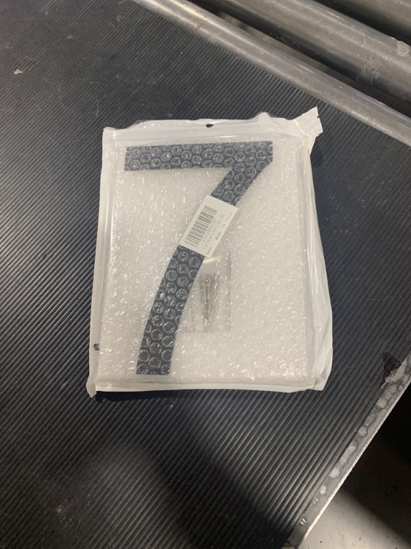 Photo 1 of 8 Inch Stainless Steel Floating House Number, Black Metal Modern House Number Sign, House Numbers for Outside with Nail Kit, Address Number House Sign for Yard Street Mailbox Visibility Signage (Number 7)