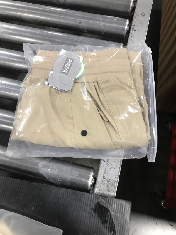 Photo 2 of POLIVA Hiking Pants Women Lightweight Cargo Pants Quick Dry Golf Travel Casual Pants Water Resistant Khaki L