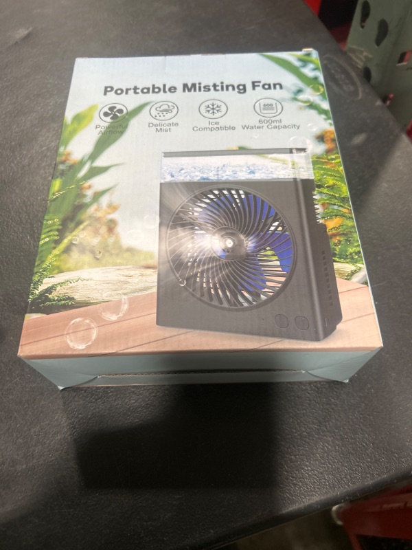 Photo 2 of Portable Misting Fan, 8000mAh 8-Inch Rechargeable Battery Operated Fan with 600mL Water Tank, Quiet USB Battery Powered Fan for Camping Home Office