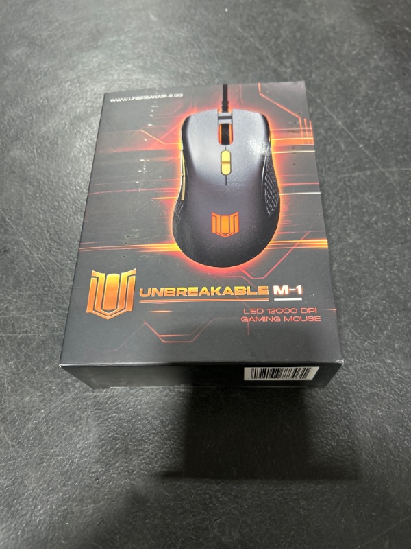 Photo 1 of Unbreakable Gaming M-1 Wired Gaming Mouse – High-Performance PC Gaming Mouse with 12,000DPI Adjustable Sensor – Mouse Wired Gaming Accessories for Desk – Ergonomic Light Up Mouse with Side Buttons