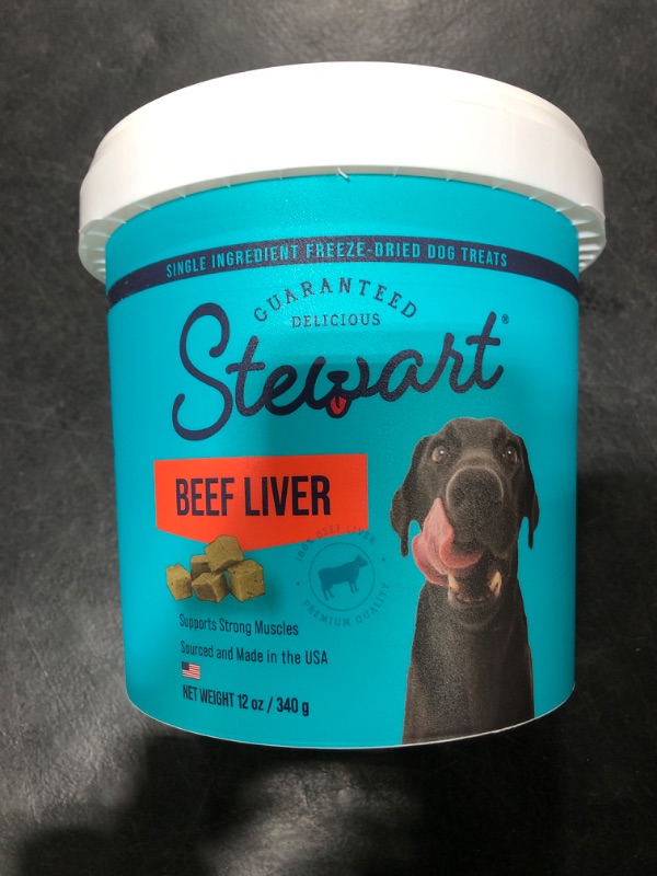 Photo 1 of Stewart Pro-Treat Beef Liver Freeze-Dried Raw Dog Treats, 12-oz tub