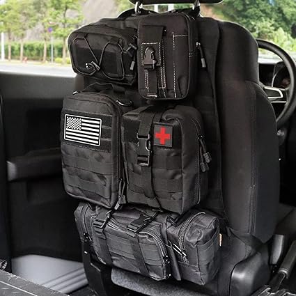 Photo 1 of MAIKER Tactical Car Seat Back Organizer, Upgrade Tactical Vehicle Panel Organizer with 5 Detachable Molle Pouch, Universal fits for Most of Vehicle Black
