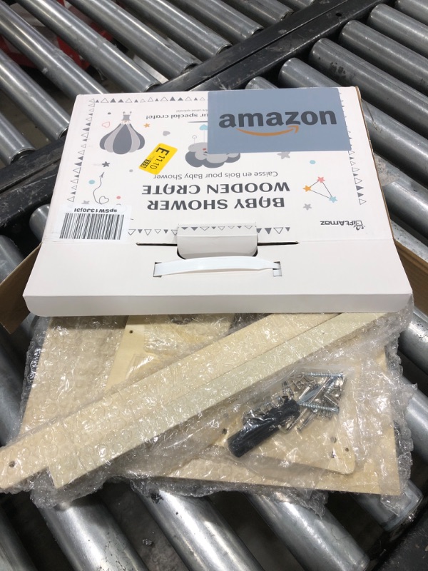 Photo 1 of Wooden Baby Shower Crate Closet, Baby Storage Crate with Handle, Basket for Baby Shower Gifts, Welcome Gift Basket for Newborn Boys Girls, Pregnancy Gifts for New Parents Natural