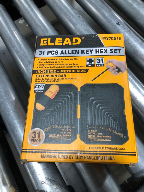 Photo 3 of ELEAD 31-Piece Hex Key Set - Allen Wrench Set, SAE and Metric Allen Keys MM(0.7mm-10mm) SAE(0.028"-3/8) Heat-Treated, Torque Handle, High Leverage, Long & Short Keys, Easy Organization