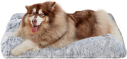 Photo 1 of EHEYCIGA Fluffy XXL Dog Crate Bed, Calming Anti Anxiety Dog Pet Bed Washable, Dog Mat Mattress for Crate with Anti-Slip Bottom, Grey, 120x90x10cm
