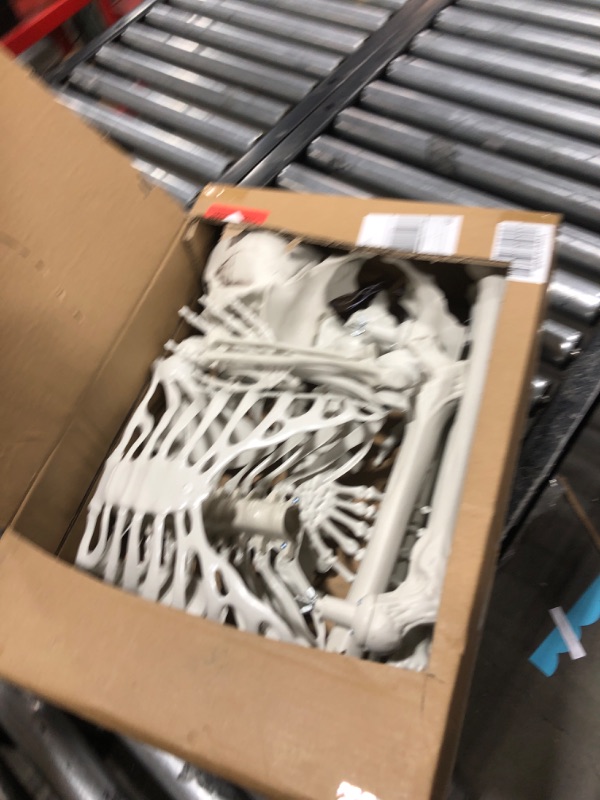 Photo 1 of CAMIRUS 6FT/185cm Life Size Skeleton Halloween Decor, Posable Poseable Human Skeleton, Full Size Skeleton with Posable Joints Glowing Eyes Skeleton for Halloween Party Outdoor Haunted House Decor