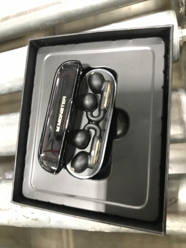 Photo 2 of Monster Wireless Earbuds Open AC601, Comfort Clip-On Bluetooth Earbuds Type-C Charging, Bluetooth 5.4 Open Earbuds Pure Sound with ENC, IPX5 Waterproof, Touch Control Wireless Headphones (Black)