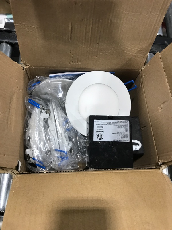 Photo 1 of Sunco 12 Pack 4 Inch Ultra Thin LED Recessed Ceiling Lights Slim 2700K Soft White, Dimmable, 10W, Wafer Thin, Canless with Junction Box