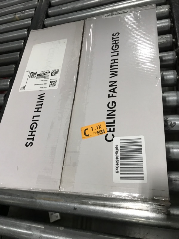 Photo 1 of Kviflon 46 Inch Ceiling Fans with Lights and Remote/APP Control,Modern 2 Downrods Semi Flush Mount Ceiling Fan with 5 Reversible Blades 6 Speeds, 3 CCT Dimmable for Bedroom Living Room, White