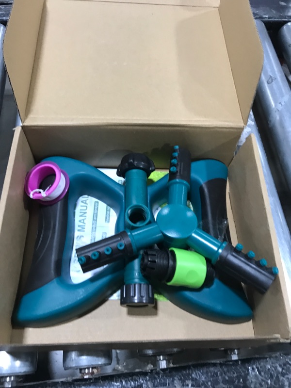 Photo 1 of Sprinkler Rotating Lawn Sprinklers Large Area Coverage Water Sprinkler for Garden Yard Lawns Oscillating Hose 360 Degree Rotation Irrigation System for Outdoor Grass (Green)