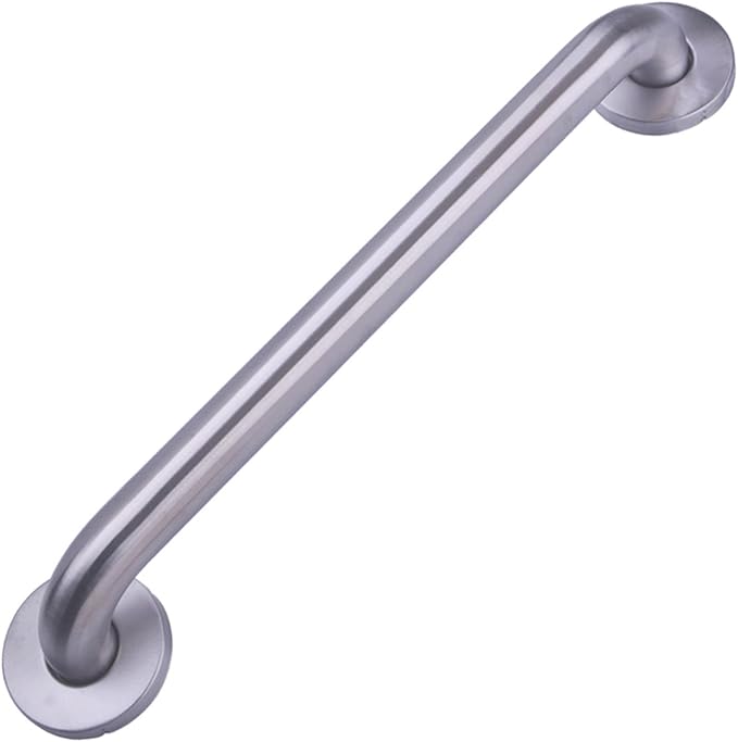 Photo 1 of Amazon Basics Bathroom Handicap Safety Grab Bar, 16 Inch Length, 1.25 Inch Diameter,Stainless Steel,GBAR-125-16
