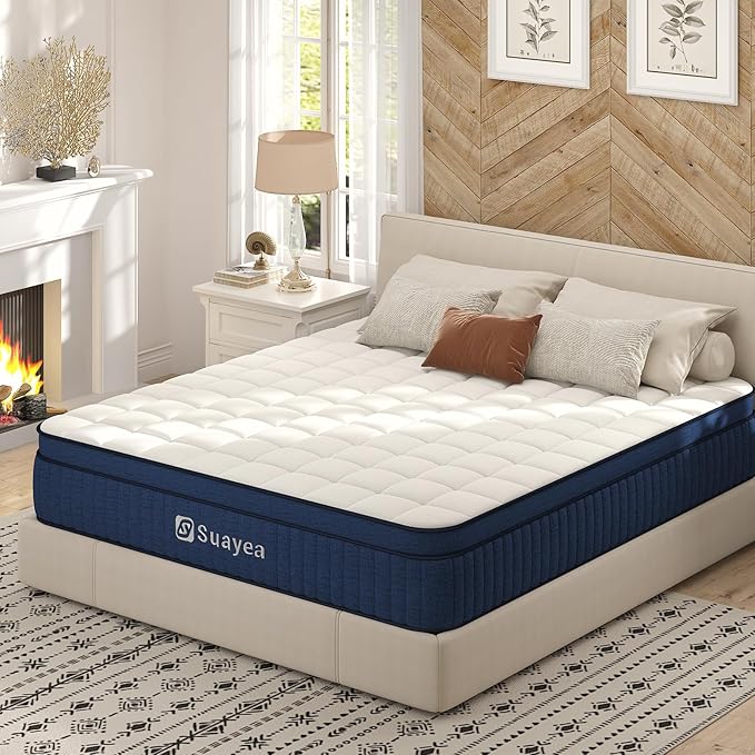 Photo 1 of King Mattress, 14 Inch King Size Mattress in a Box, (Upgrade Strengthen) Hybrid Mattress King Size, Ultimate Motion Isolation with Soft Foam and Pocket Spring, Medium Firm, Edge Support
