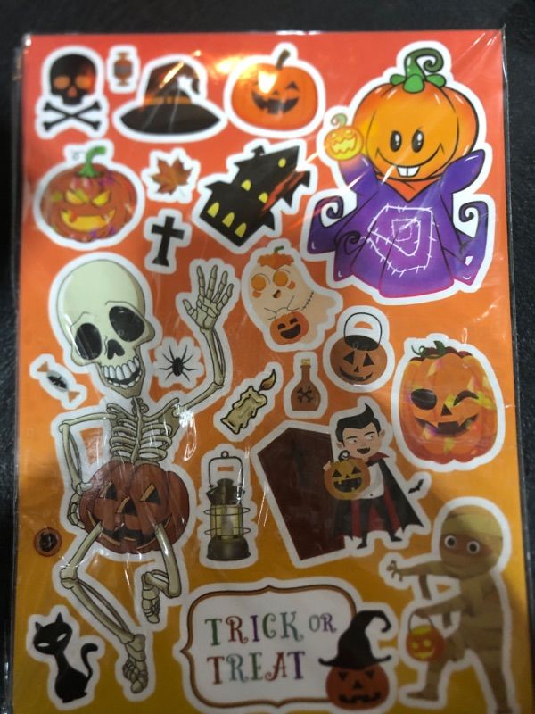 Photo 2 of 2 PACK Halloween Stickers, Halloween Party Favors- 18 Sheets 500PCS Vinyl Waterproof Halloween Stickers for Kids- Kids Halloween Games Treats Classroom Crafts Gifts Party Supplies- Halloween Decorations