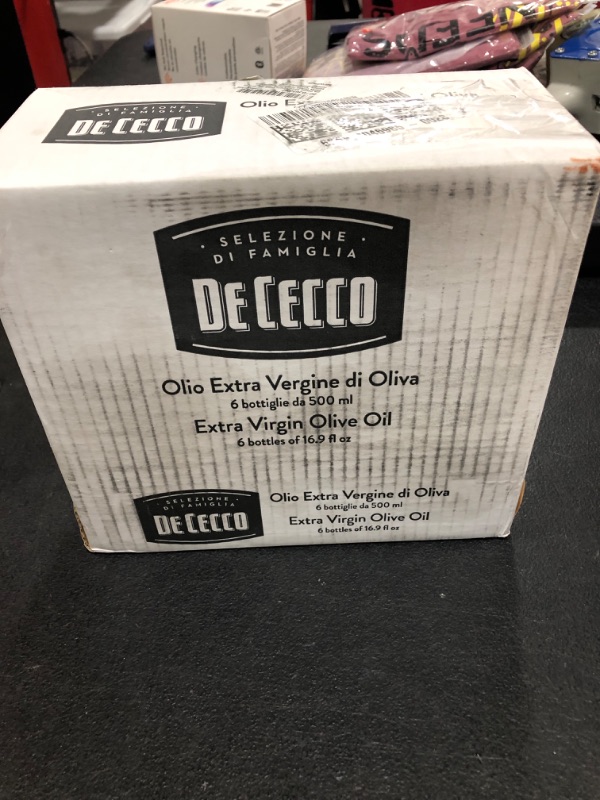 Photo 1 of De Cecco Extra Virgin Olive Oil 16.9 oz 100% Olives (Pack of 6)