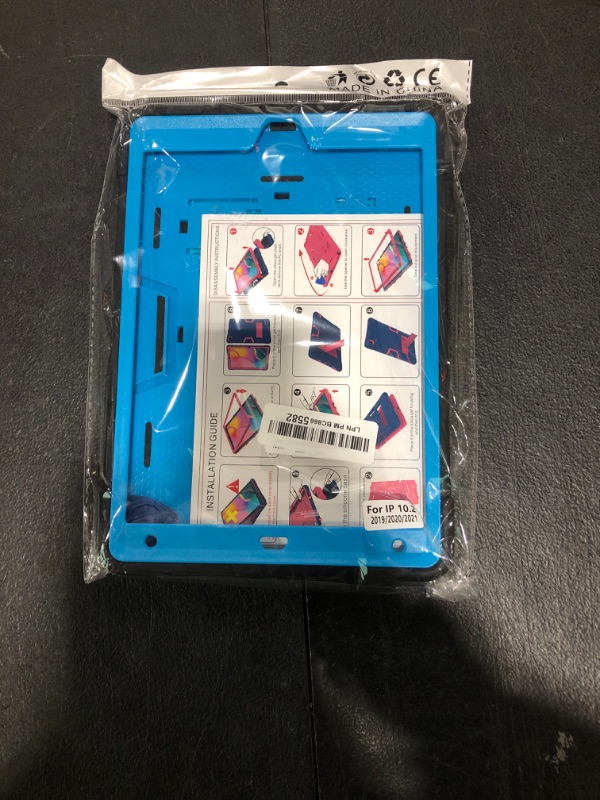 Photo 1 of Cantis Case for ipad 9th Generation/ 8th Generation/ 7th Generation, Slim Heavy Duty Shockproof Rugged Protective Case with Built-in Stand for iPad 10.2 inch 2021/2020/2019, Black+Blue