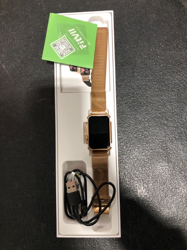 Photo 1 of FITVII Nexa Fitness Tracker Answer/Make Calls, Smart Watch with Blood Pressure, Blood Oxygen, 24/7 Heart Rate Monitor, 120+ Sport Mode Activity Tracker with Step Counter, Sleep Tracker for Women Men Gold