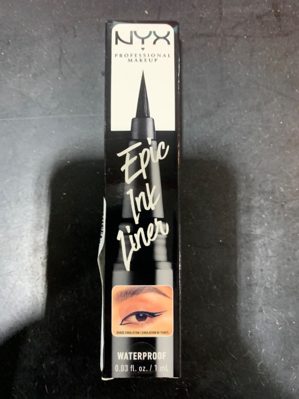 Photo 2 of NYX PROFESSIONAL MAKEUP Epic Ink Liner, Waterproof Liquid Eyeliner - Black, Vegan Formula 01 Black 0.03 Fl Oz (Pack of 1)