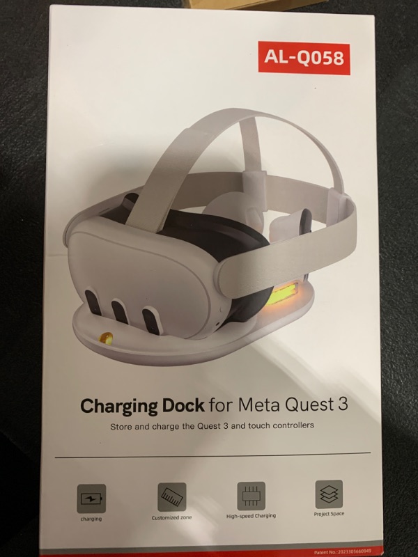 Photo 2 of Charging Dock for Meta Quest 3, with 2 Rechargeable Batteries,Magnetic Charging Station for Quest 3 VR Headset & Controllers