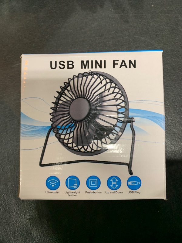 Photo 2 of 4 inch Personal Fans,USB Small desk Quiet Fan, 360° Rotation Mini Portable Table Fan,Air Cooling Electric Fans for Home Office Bedroom Travel Camping (Black) 4 Inch Black