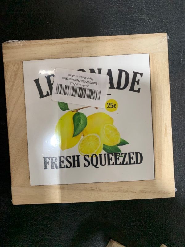 Photo 1 of Lemonade Sign, Summer Decor Sign, Fresh Lemon Sign, Decorative Plaque Box Sign, Lemon Decorations for Kitchen, Farmhouse Home Decor Sign, Country Style Kitchen Decor, Lemon Tabletop Decor