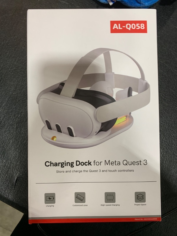 Photo 2 of Charging Dock for Meta Quest 3, with 2 Rechargeable Batteries,Magnetic Charging Station for Quest 3 VR Headset & Controllers