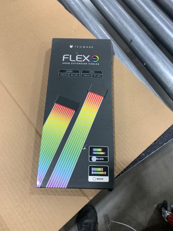 Photo 1 of TECWARE Flex RGB PSU Extension Cable Cover Kit, Light Up LED Strip Set for GPU and Motherboard PC Cables, 5V 3 Pin ARGB Sync, Compatible with 8-Pin, 16-Pin, 24-Pin, Black