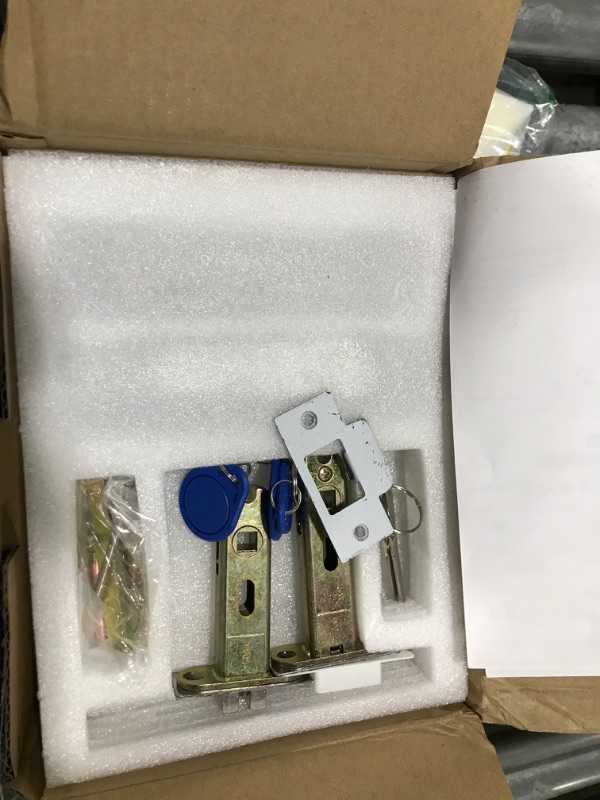 Photo 1 of Keypad Door Lock with Handle, Commercial Keyless Door Lock, Smart Door Locks for Front Foor, Keyless Electronic Digital Smart Door Lock for Bedroom, Office, and House Rental Silver