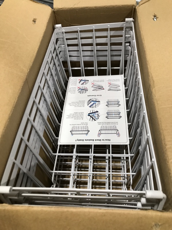 Photo 1 of iSPECLE Chest Freezer Organizer Bins - 6 Pack Small Stackable Deep Freezer Organizer Bins for Most 7 Cu.FT Freezer Sort Frozen Meat, Deep Freezer Organizer Bins Easy Access Food without Digging, White