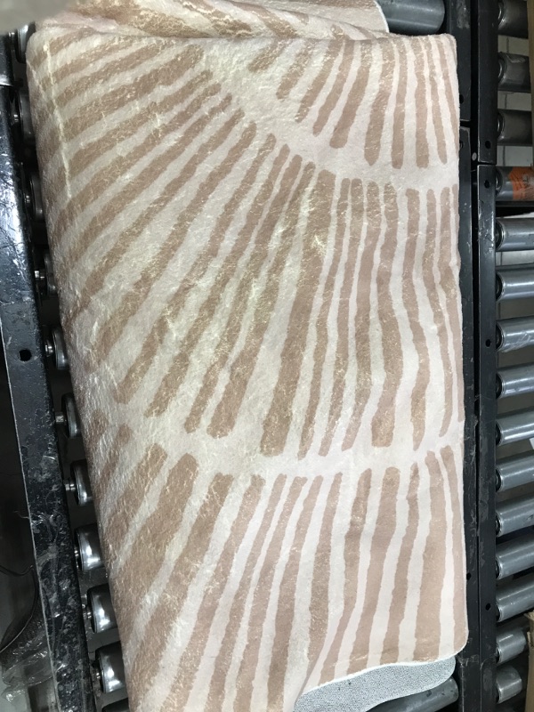 Photo 1 of Lacomfy Modern Area Rug 6Ft Round Contemporary Abstract Rug Geometric Rug Carpet for Bedroom Nonslip Circle Rugs Artistic Faux Wool Rug Soft Farmhouse Rug for Living Room Dorm Decor, Coffee