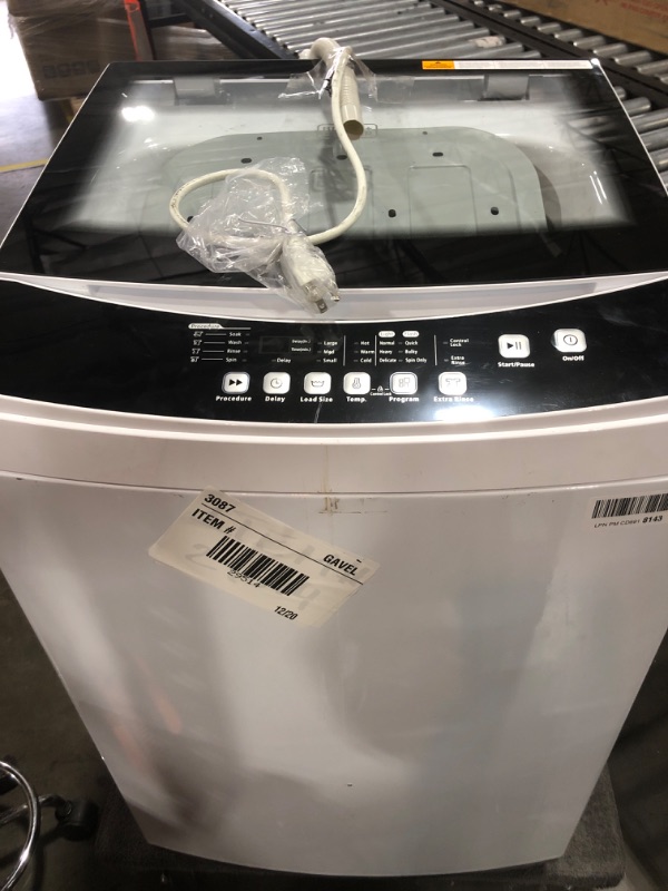 Photo 2 of BLACK+DECKER 3.0 Cu. Ft. Portable Washer, 26.5 lb. Capacity Washing Machine, 6 Cycles, Quick Connect Sink Adapter and Drain Hose Included, Transparent Lid & LED Display, BPW30MW, White