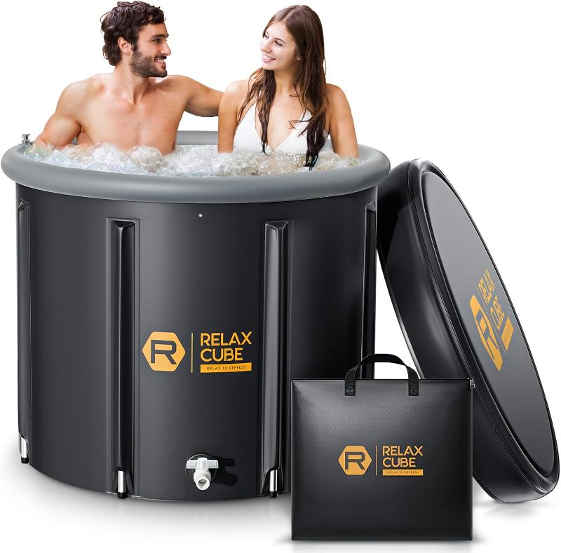 Photo 1 of Ice Bath Tub for Athletes, 116 Gal XL Cold Plunge Tub for Recovery and Cold Water Therapy, Portable Multiple Layered Ice Pod Barrel for Outdoor, Inflatable Icebath Tub at Home
