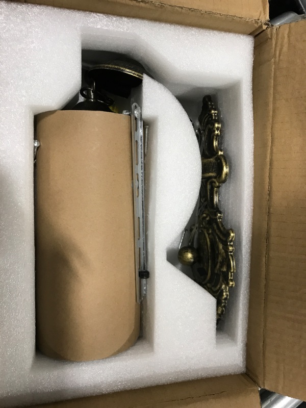 Photo 1 of RONGHUAFUGUI Rustic Glass Wall Sconce Mini Vintage Antique Gothic Wall Light Fixture Retro Farmhouse Mid Centry Lantern Wall Sconce for Bedroom, Hallway, Living Room, Mirror, Brush Gold, E12