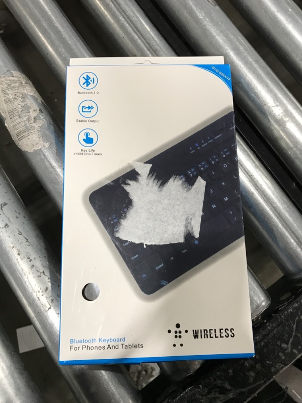 Photo 1 of Portable Bluetooth Keyboard Compatible with iPad, Samsung & Fire Tablet, MacBook, Apple, Android, iOS, iPhone, Windows/Wireless Keyboard for Tablet, Small, Mini Smart Keyboard (Black)