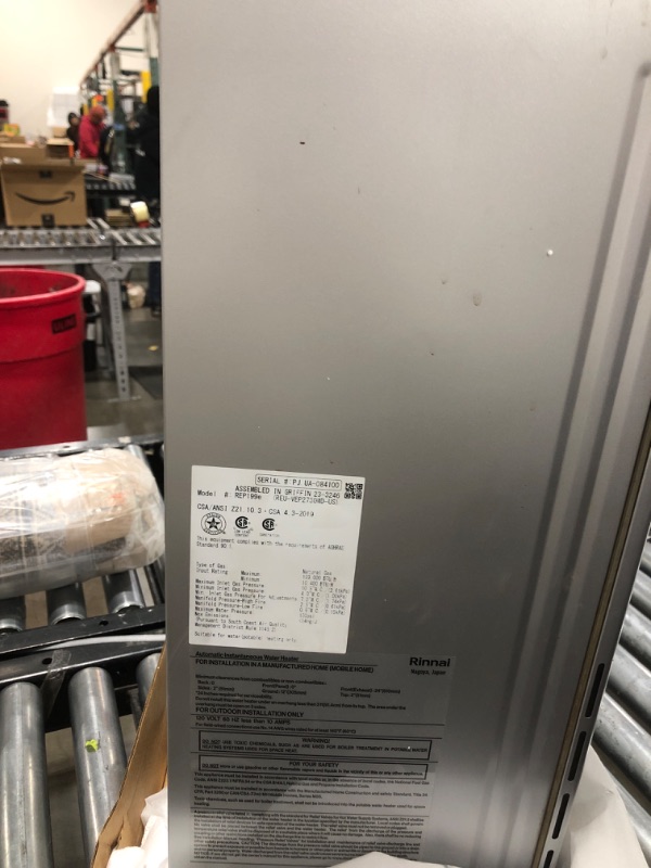 Photo 3 of Rinnai REP199eN Smart-Circ Non-Condensing Natural Gas Tankless Water Heater with Built-In Recirculation Pump, Up to 7.9 GPM, Outdoor Installation, 199,000 BTU