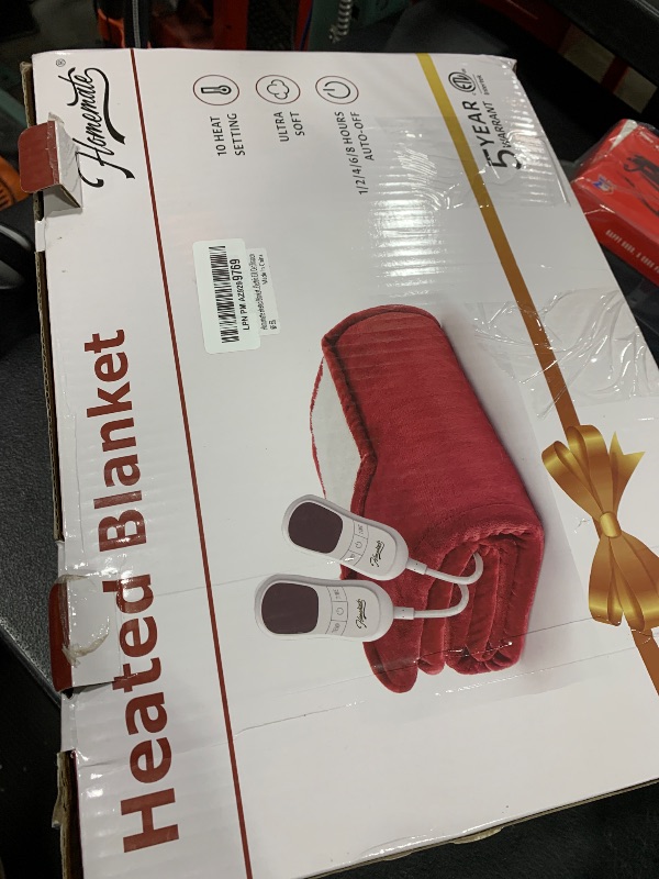 Photo 1 of Homemate Electric Heated Blanket Queen - 84"x90" Heating Blanket Queen Size Dual Control 1/2/4/6/8 Hours Auto-Off 10 Heat Level Heat Blanket Over-Heat Protection Flannel Sherpa ETL Certification