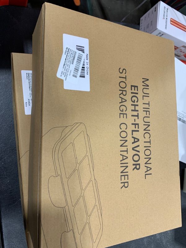 Photo 1 of Snackle Box Container with 9 Lids, Dishwasher and Microwave Safe, Leak-Proof Divided Serving Tray with Lid and Handle, Clear Organizer for Fruits and Snacks - Ideal for Travel, Parties, and Picnics