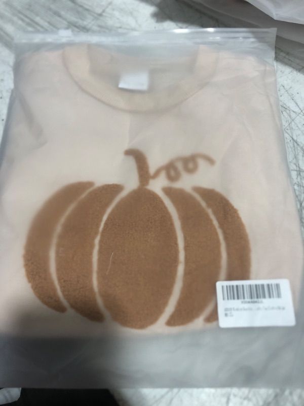 Photo 2 of ADXSUN Toddler Boy Girl Halloween Outfit Pumpkin/Spooky Sweatshirt Fall Hoodie Top Clothes Beige 12-18 Months