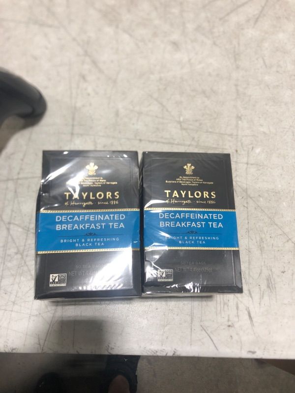 Photo 2 of 2  Taylors of Harrogate Decaffeinated Breakfast, 50 Teabags // bb 03/2026