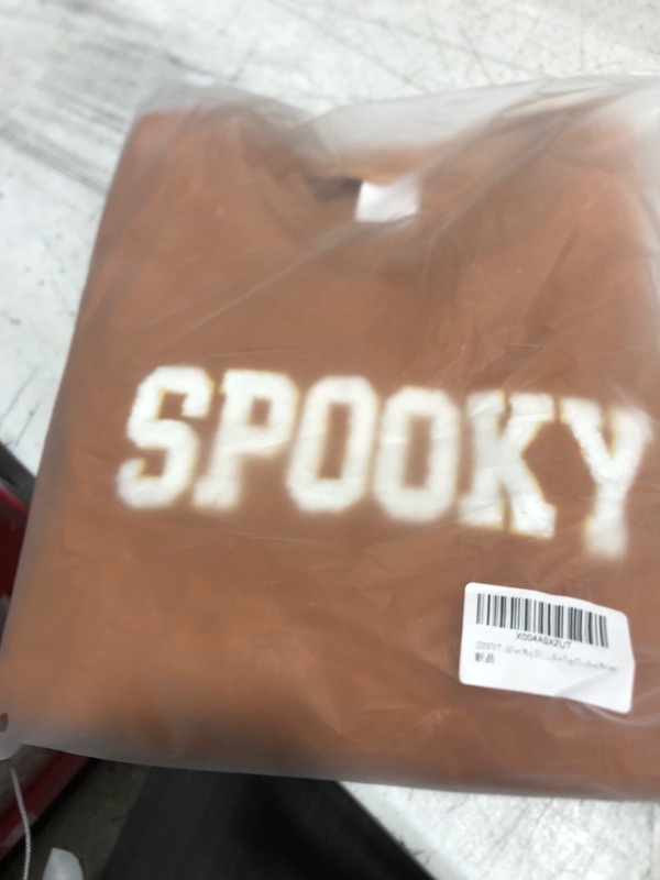 Photo 2 of ADXSUN Toddler Boy Girl Halloween Outfit Pumpkin/Spooky Sweatshirt Fall Hoodie Top Clothes Brown Size 4-5Y