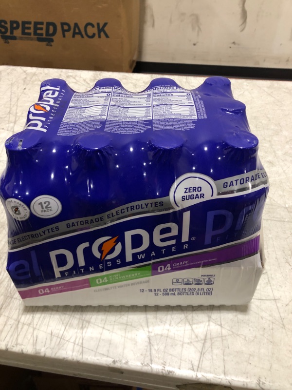 Photo 2 of Propel, 3 Flavor Variety Pack, Zero Calorie Sports Drinking Water with Electrolytes and Vitamins C&E, 16.9 Fl Oz (Pack of 12) Grape / Berry / Kiwi Strawberry 16.9 Fl Oz (Pack of 12)