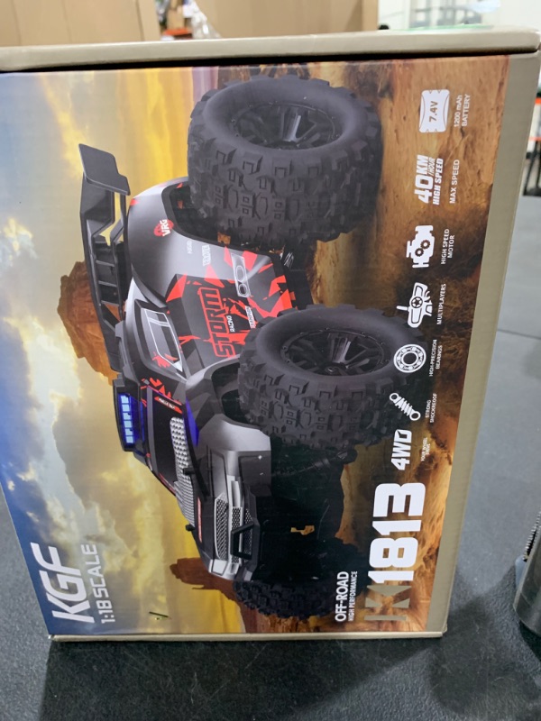 Photo 1 of KGF 1:18 Scale All Terrain RC Cars, 40km/h High Speed Remote Control Car, 2.4Ghz RC Car Toys Gifts for Kids and Adults, 4WD Electric Vehicle with 2 Rechargeable Batteries, Off Road Monster Truck
