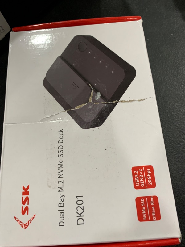 Photo 1 of SSK NVMe SSD Cloner, M.2 Duplicator Dual Bay NVMe Enclosure, Tool-Free 20Gbps USB3.2 Gen 2X2 SSD to USB Adapter M.2 Docking Station for M Key PCIE NVMe SSD Reader Supports Offline Clone