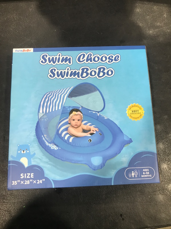 Photo 1 of Bear Baby Spring Float with Canopy, Baby Pool Float with Canopy, Pool Floats for Toddler 1-3 with UPF Sun Canopy, Infant Swim Floaties with Adjustable Safety Seat No Flip Over for Age 6 to 36 Months